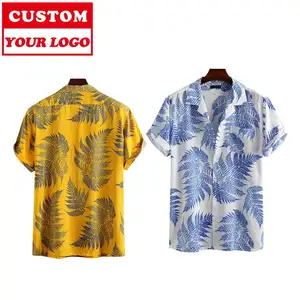 Consegna veloce lavabile stampa rimbalzante comode camicie in poliestere camicie hawaiane estive sottili per uomo