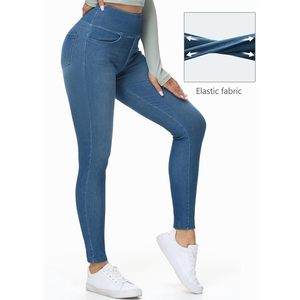 FOXA Jeggings taille haute pour femme, extensibles, effet ventre plat, coupe skinny, avec poches - Product Image 4