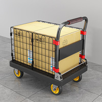Chariot à main et chariot de transport OEM 250 kg avec plateau de chargement à rebord clôturé pour le manutention d'outils de jardin