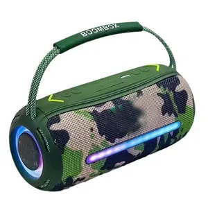 Boombox 360 LED Outdoor Portable Wireless Bluetooth Speaker Waterproof PC Column 20W Music Player Gift RGB Boombox 3 Speaker