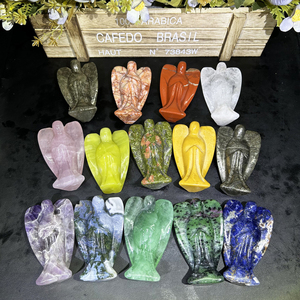 Vente chaude Cristal Ange Ornement Sculpté À La Main Fengshui Pierre Semi-précieuse Ange Sculptures pour La Méditation - Product Image 1