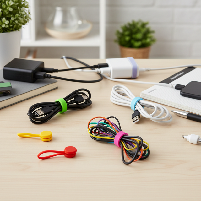 Custom Reusable Creative Multifunctional Winding Device Charging Cable Data Storage Cable Organizer Ties Magnetic Silicone Tie