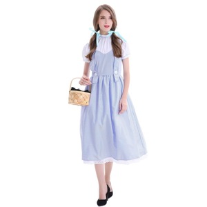 Robe Alice pour femme, costume de scène pour adulte, jupe en vichy bleu avec accessoire panier, tailles S-3XL - Product Image 4