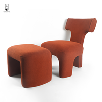 Canapé simple en polaire Teddy marron de luxe Tabouret de maquillage doux Fauteuil confortable pour chambre à coucher