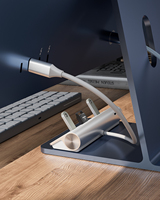 Accesorios para iMac 2026, HUB USB C 8 en 1, Aleación de Aluminio, 7 Puertos USB 3.0, HUB de Datos de 5 Gbps y Adaptador de Puerto de Carga de 5 V