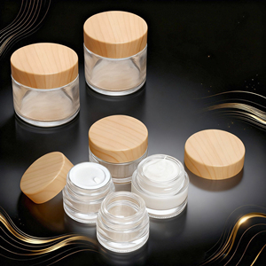 Oem Chất Lượng Cao Cho Thực Phẩm Nước Giải Khát Nước Trái Cây Kem Mật Ong Lưu Trữ 5G 10G 15G 20G 30G 50G 100G Mỹ Phẩm Lọ Thủy Tinh Với Nắp Bằng Gỗ - Product Image 4