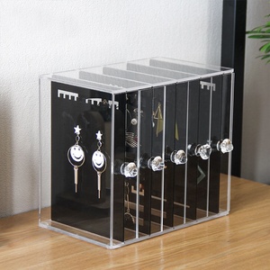 Wholesale Dustproof Jewelry Hanger Organizer <b>Earrings</b> <b>Holder</b> 3 Drawers Necklace Acrylic Display Stands - Product Image 2