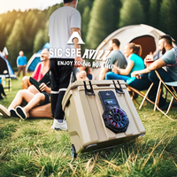 Glacière isotherme moderne 32L en PE avec haut-parleur, logo personnalisé, multifonctionnelle pour la plage, le camping et la chasse