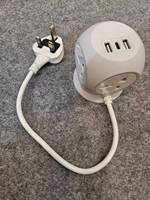 Sphérique 4 prises multiples USB bureau Smart Extension Cube 4 prises universelles Type C Port US EU UK Plug Travel Power Strip