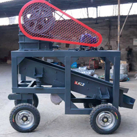 Mini concasseur à mâchoires mobile portable pour la production de gravier de quartz et de pierres, avec ligne de concassage et de criblage
