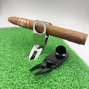 Portasigari da <span class=keywords><strong>Golf</strong></span> Impermeabile <span class=keywords><strong>in</strong></span> Acciaio Marca SY42, Design Brevettato, Finitura Argento e Oro, 3*7cm, Confezione <span class=keywords><strong>in</strong></span> Scatola, Modello con Spina Brasiliana - Product Image 4