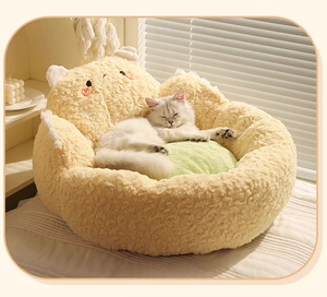 Hochwertiges Klassisches Modernes Katzen- und Hundebett Umweltfreundlich Atmungsaktiv Faltbar Abnehmbar Waschbar Warmes Kissen für Alle Jahreszeiten - Product Image 3