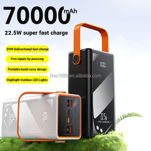 Nouvelle grande capacité 70000mah Power Bank LED lumière extérieure PD22.5W <span class=keywords><strong>batterie</strong></span> au Lithium charge rapide prix usine <span class=keywords><strong>meilleur</strong></span> 4USB + PD - Product Image 5