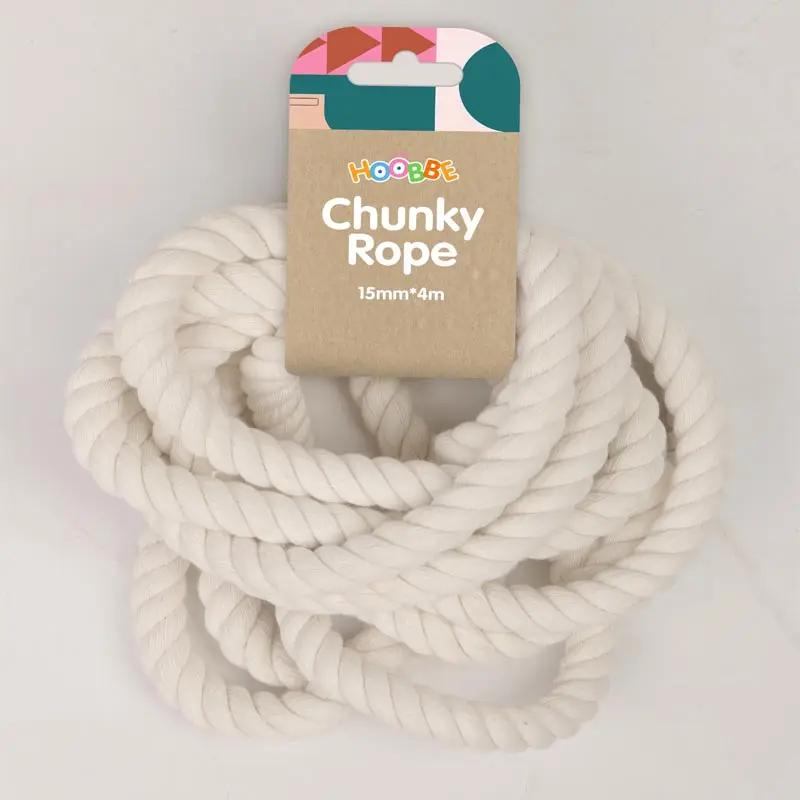 Penjualan Terbaik Chunky RopeTwisted 100% Tali Katun untuk Proyek DIY Seni dan Kerajinan