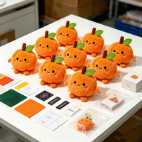 Sac de courses pliable et durable en peluche douce motif fruit d'orange, personnalisable, écologique, avec porte-clés en peluche, OEM ODM, faible MOQ, sac à main en peluche