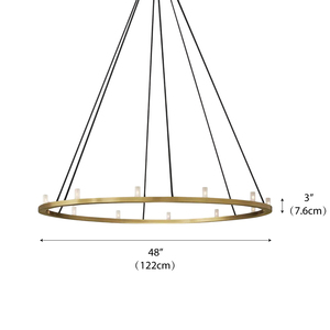 Lustre minimaliste de style géométrique en laiton avec anneaux ronds et cylindres en verre dépoli, décoratif haut de gamme, modèle <span class=keywords><strong>Rennes</strong></span> - Product Image 5