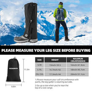 Ghette per gambe impermeabili e regolabili per stivali da neve per escursioni a piedi a caccia di alpinismo e racchette da neve - Product Image 6