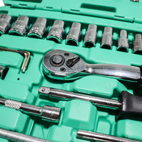 Juego de Llaves de Trinquete de 46 Piezas y 72 Dientes, Juego de Llaves de Tubo Métricas de Alta Resistencia para Reparación de Automóviles, Taller y Uso Doméstico