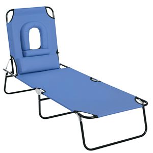 Outdoor High Quality Portable Beach Chaise Sun Lounge Reclining Folding Leisure Garden Beach Chair Office Resting Chair - Product Image 5