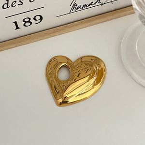 Broches de Acero Inoxidable Dorado y Plateado para Mujer, Diseño Irregular de Corazón, Golondrina y Concha, Accesorios de Lujo para Decoración de Ropa, Venta al Por Mayor - Product Image 5