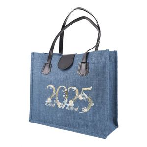Sac fourre-tout vintage en toile texturée avec poignée longue, imprimé floral, grande capacité, pour les trajets quotidiens, les courses et l'usage quotidien - Product Image 6