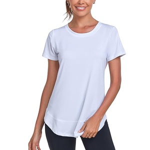 Chemise de fitness à manches courtes pour femmes Col rond Sports Yoga Running Clothes Top Side Split T-shirt - Product Image 2