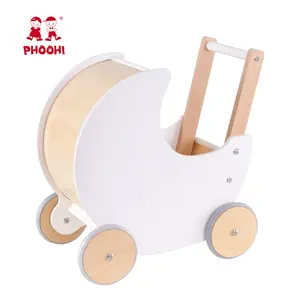 Nieuwe Stijl Pop Kinderwagen Loopstoeltje Kinderen Spelen Push Baby Houten Speelgoed Voor Kinderen