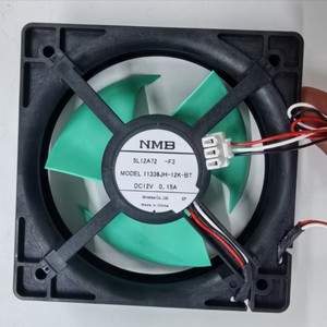 NMB 11338JH-12K-BT พัดลมระบายความร้อนในตู้เย็น0.15A DC12V ชิ้นส่วนอะไหล่มอเตอร์ใบพัดสีเขียวสามสาย - Product Image 1
