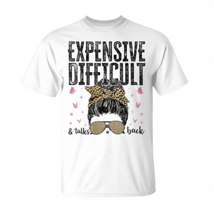 Camiseta Expensive Difficult Talks Back Messy Bun para el Día de la Madre - Product Image 2