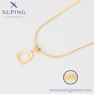 목걸이-01790 xuping 주얼리 새로운 심플 하트 목걸이 여성용 14K 골드 컬러 패션 럭셔리 우아한 고급 주얼리 목걸이 - Product Image 4