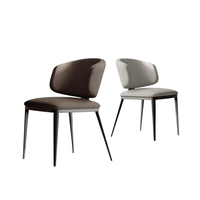 Fauteuil d'appoint moderne et portable en cuir rembourré avec structure métallique, idéal pour appartement, maison, hôtel, villa, salle à manger et salon