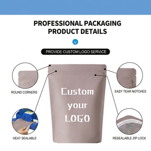 Sachets Mylar imprimés à fond plat refermables en plastique <span class=keywords><strong>pour</strong></span> aliments <span class=keywords><strong>pour</strong></span> chiens et nouilles, anti-odeur, avec fermeture éclair (personnalisables) - Product Image 6