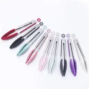 Kitchen Gadgets Accessories Cooking Tongs 7/9/12 Inches Stainless Steel Silicone Tongs For Cooking