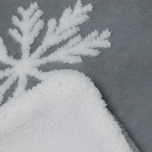 Christmas Style <strong>Snow</strong> Pattern Sherpa Plush <strong>Blanket</strong> Double Layer Thick Cationic <strong>Blanket</strong> for Home or Airplane Use - Product Image 5