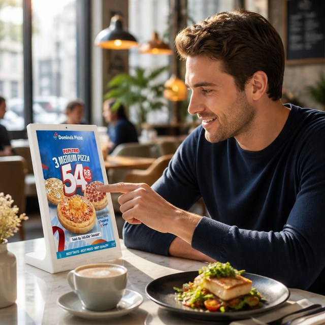 10.1Inch Indoor LCD Restaurant Tabletop Digital Menu Touch Screen Advertising Display for Self Service Ordering System