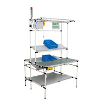 Table ronde et établi en aluminium, plan de travail, personnalisation professionnelle, prix d'usine, pour atelier