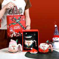 Mug en émail de 380 ml, motif Père Noël, résistant aux hautes températures, cadeau de Noël, souvenir peint à la main