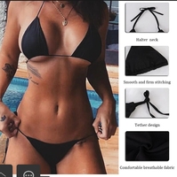 Drapeau personnalisé Bikini deux pièces femmes Sexy String maillots de bain contraste fendu logo imprimé personnalisation drapeau Biquini brésil maillot de bain