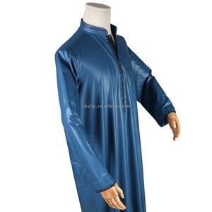 Verano diseño fresco auténtico Alharamain musulmán árabe vestido Jubba Abaya Ropa Étnica islámica Qatari Thobe <span class=keywords><strong>Kaftan</strong></span> rezando - Product Image 6