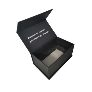 Wholesale Personalized Custom Packaging Box Luxury Foldable Full Black Jar Bottle Gift Box With Magnetic Lid