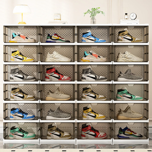 Dustproof Transparent Plastic Storage Box Foldable Doorway Living Room <strong>Shoe</strong> Cabinet Pull-Open Lid for <strong>Shoe</strong> <strong>Organisation</strong> Modern - Product Image 3