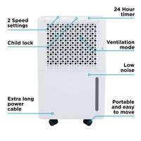 Déshumidificateur portable mini haute efficacité personnalisable avec télécommande, capacité de 10 pintes