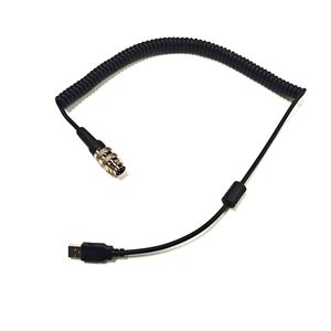 Câble d'alimentation enroulé GX16-4 broches mâle vers USB-A 4C 24AWG 4 broches Prise d'aviation Câble spiralé pour programmation PLC CNC - Product Image 4