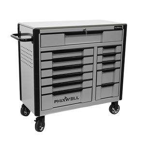 <span class=keywords><strong>Chariot</strong></span> d'atelier 12 tiroirs Armoire à outils en métal <span class=keywords><strong>Porte</strong></span> <span class=keywords><strong>coulissante</strong></span> latérale avec jeu d'outils à main Coffre à outils - Product Image 3