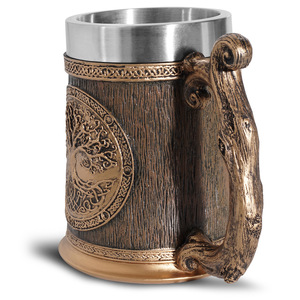 Tasses à bière Viking 3D personnalisées, mug original avec runes, mug en résine Thor, arbre de vie médiéval, taza vikinga - Product Image 4