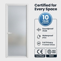 Portes Modernes Blanches en Aluminium à Cadre Très Fin, Vitrage Étanche, Panneau Intérieur pour Salles de Bain, Nouveau Design, Finition de Qualité, Meilleur Prix