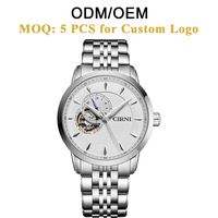 Montre mécanique automatique squelette en acier inoxydable ODM/OEM Cirni 24 heures, analogique, verre saphir, résistance à l'eau 5 ATM, NH39A
