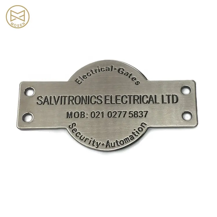Decorative Durable Brushed Custom Metal Brand Logo Engraved Label Plate for Furniture