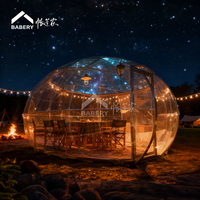 Dôme de tente igloo de luxe 3m x 3m |   Conception géodésique transparente comme du cristal |   Polycarbonate imperméable quatre saisons pour hôtels et glamping