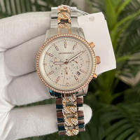 Achat en gros de montres à quartz coréennes de luxe pour femmes MKORIGINALS, cadran en or rose serti de diamants, boîtier en acier inoxydable